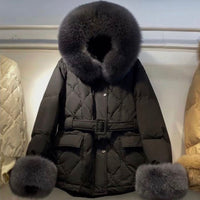 Larisse Black Real Fur Hood & Cuff Coat